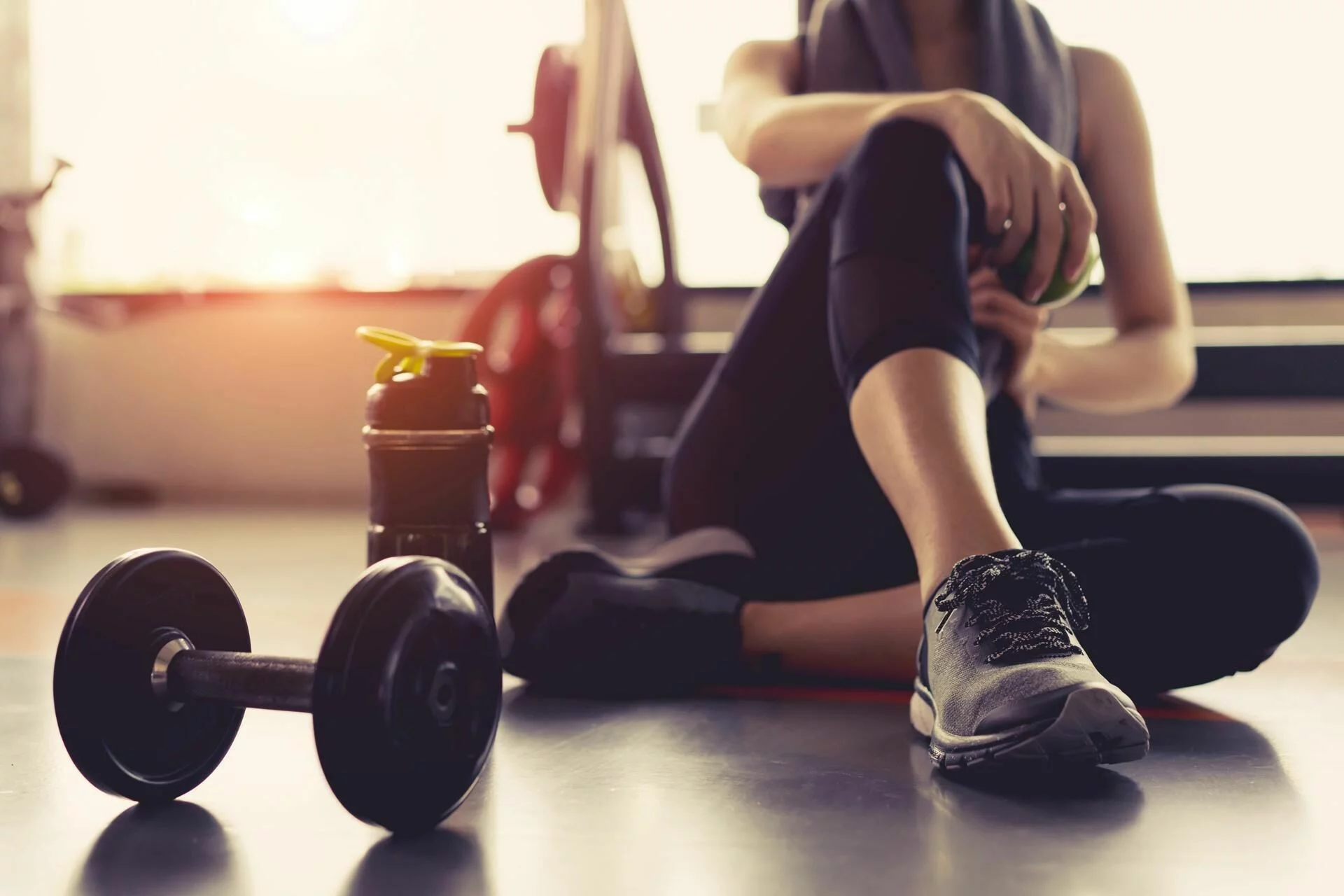 Premium dumbbell and fitness lifestyle detail