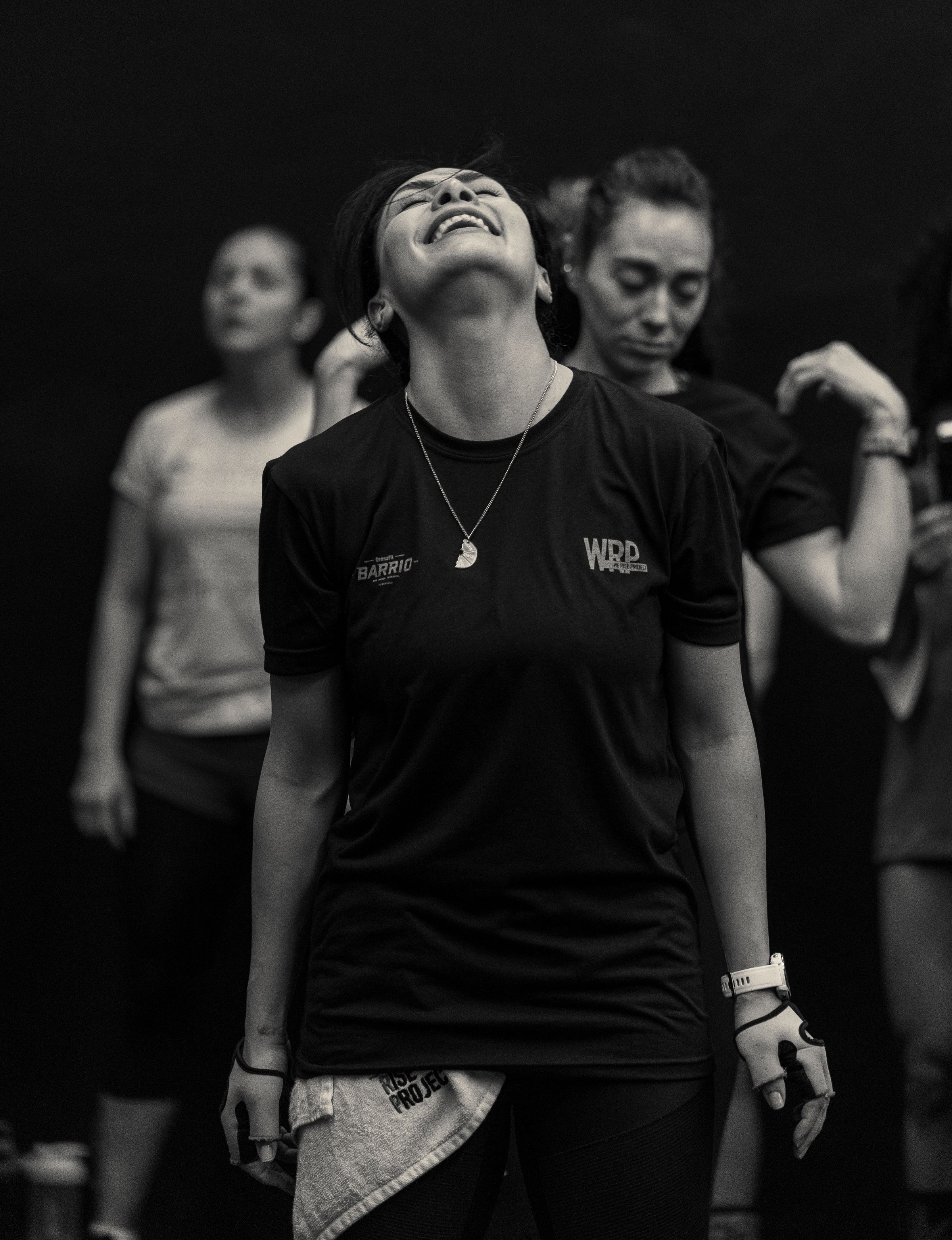 Gym team portrait in black and white